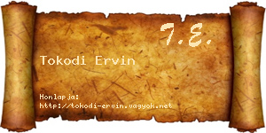 Tokodi Ervin névjegykártya